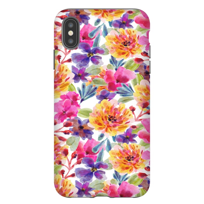 iPhone Xs Max StrongFit MULTI COLOUR FLORAL PATTERN by MALLIKA