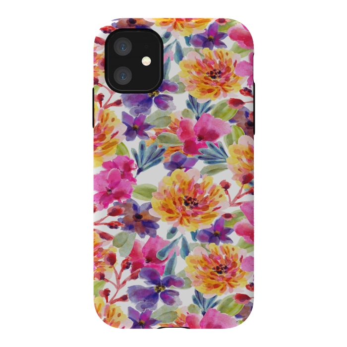 iPhone 11 StrongFit MULTI COLOUR FLORAL PATTERN by MALLIKA