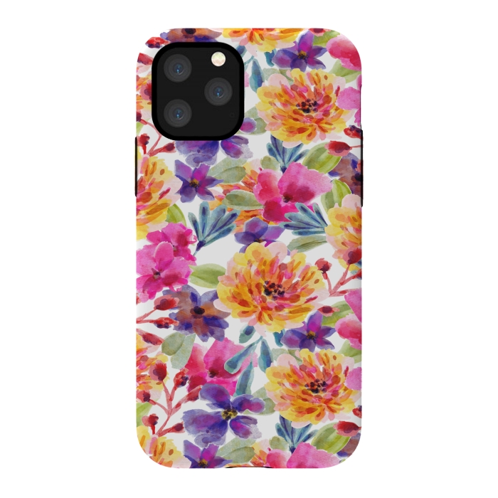 iPhone 11 Pro StrongFit MULTI COLOUR FLORAL PATTERN by MALLIKA