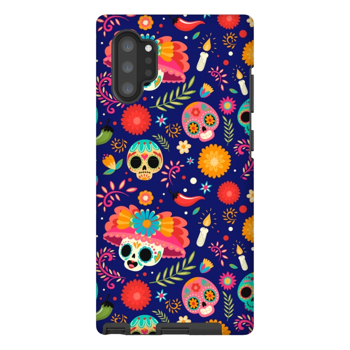 Galaxy Note 10 plus StrongFit SKULL FLORAL PATTERN 2  by MALLIKA