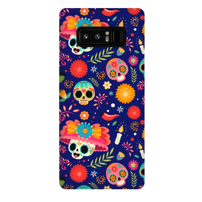 Galaxy Note 8 StrongFit SKULL FLORAL PATTERN 2  by MALLIKA