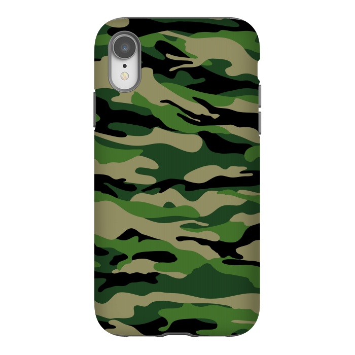 iPhone Xr StrongFit GREEN CAMOUFLAGE PATTERN by MALLIKA