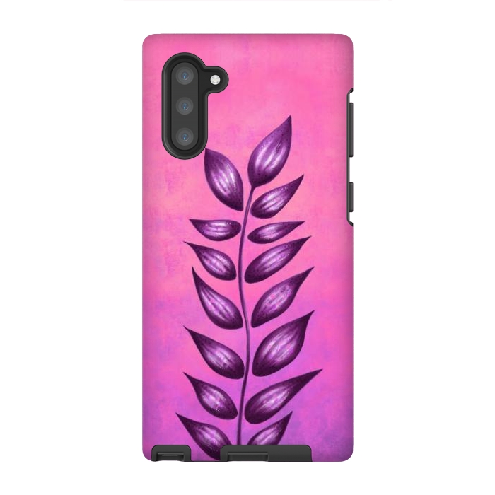 Galaxy Note 10 StrongFit Abstract Plant Surreal Botanical Art In Pink And Purple by Boriana Giormova