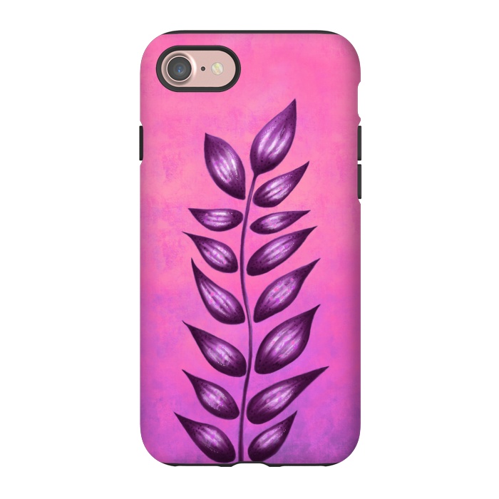 iPhone 7 StrongFit Abstract Plant Surreal Botanical Art In Pink And Purple by Boriana Giormova