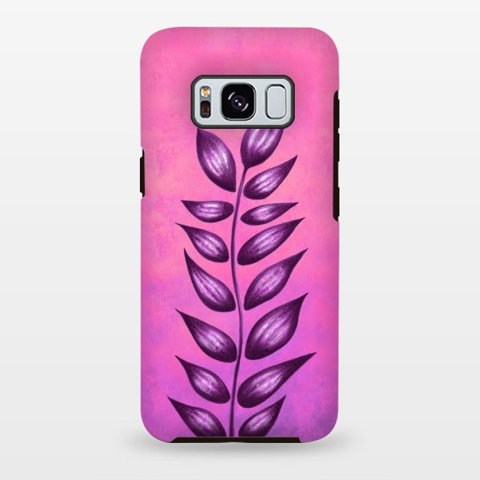 Galaxy S8 plus StrongFit Abstract Plant Surreal Botanical Art In Pink And Purple by Boriana Giormova