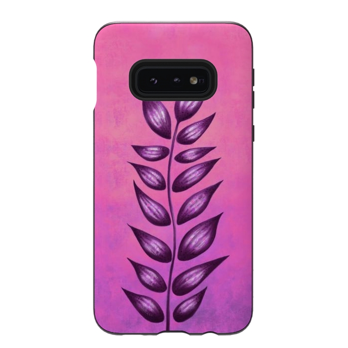 Galaxy S10e StrongFit Abstract Plant Surreal Botanical Art In Pink And Purple by Boriana Giormova