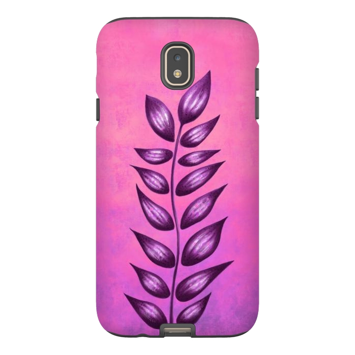Galaxy J7 StrongFit Abstract Plant Surreal Botanical Art In Pink And Purple by Boriana Giormova