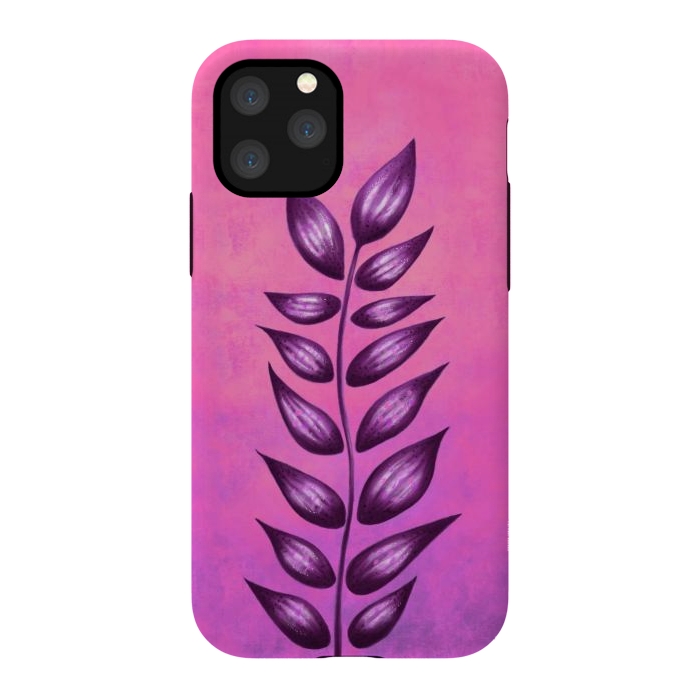 iPhone 11 Pro StrongFit Abstract Plant Surreal Botanical Art In Pink And Purple by Boriana Giormova