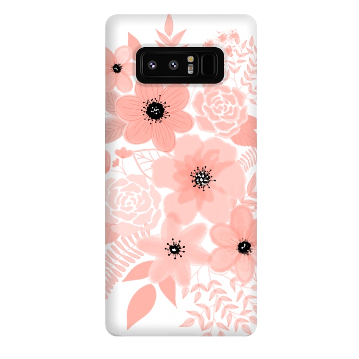 Galaxy Note 8 StrongFit Peach flowers by Jms