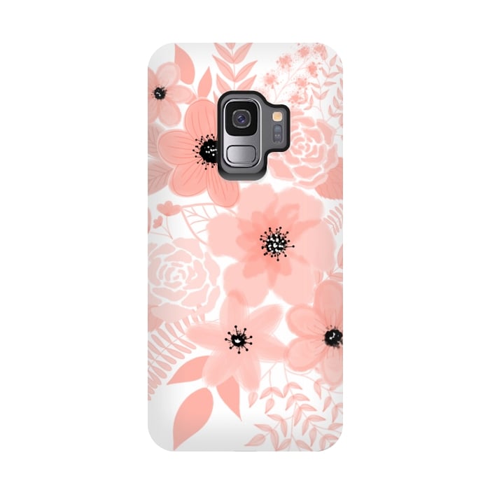 Galaxy S9 StrongFit Peach flowers by Jms
