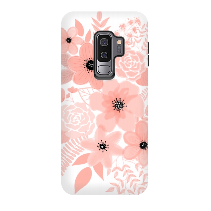Galaxy S9 plus StrongFit Peach flowers by Jms