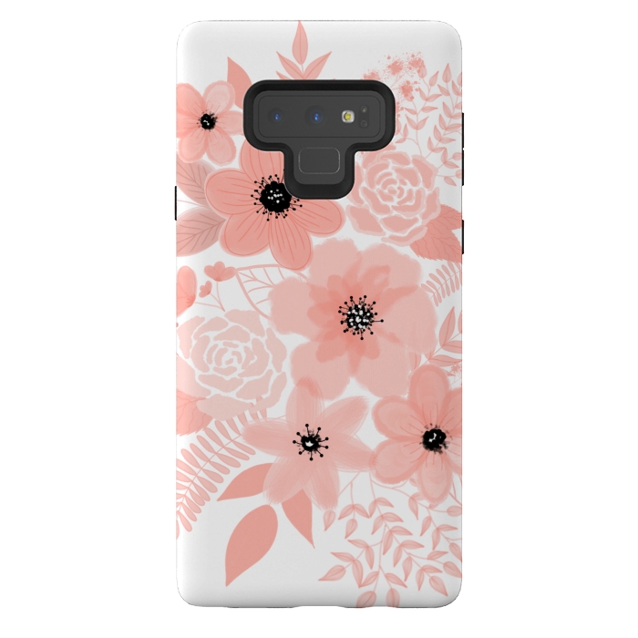 Galaxy Note 9 StrongFit Peach flowers by Jms
