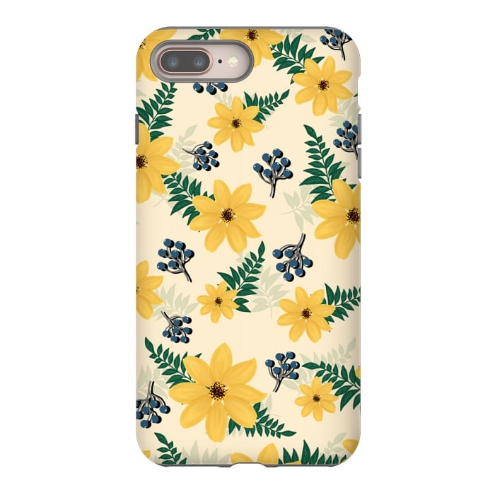 iPhone 7 plus StrongFit Yellow flowers pattern by Jms