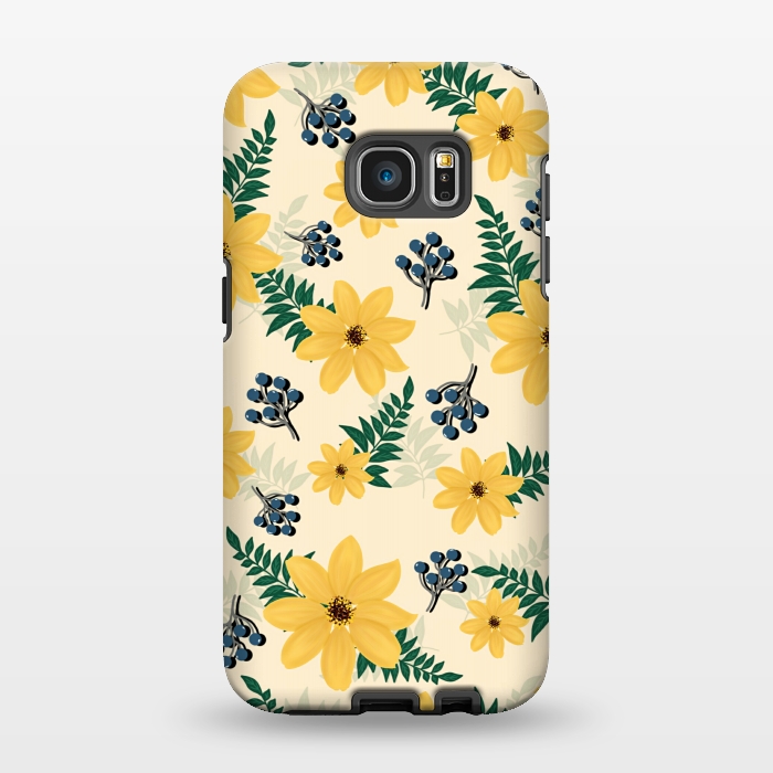 Galaxy S7 EDGE StrongFit Yellow flowers pattern by Jms