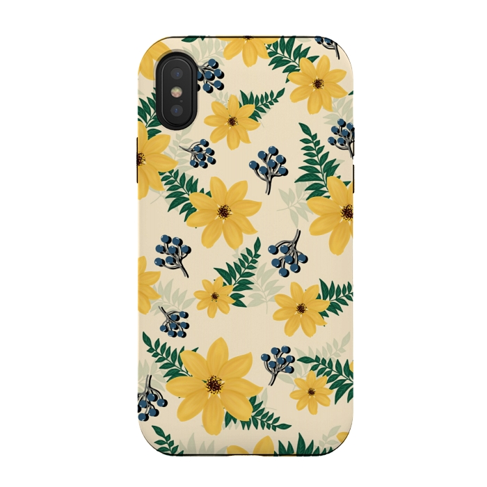 iPhone Xs / X StrongFit Yellow flowers pattern by Jms