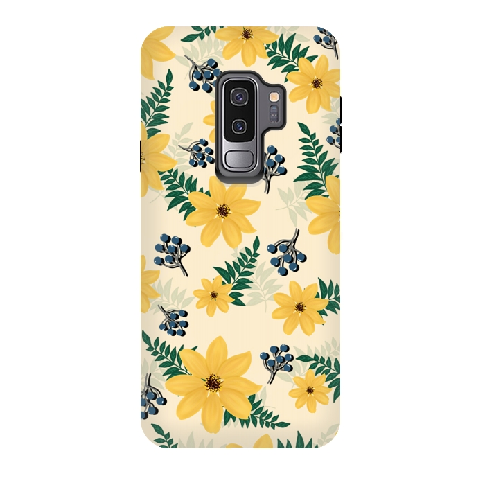 Galaxy S9 plus StrongFit Yellow flowers pattern by Jms