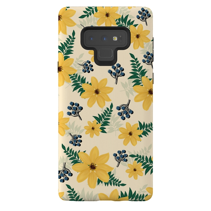 Galaxy Note 9 StrongFit Yellow flowers pattern by Jms