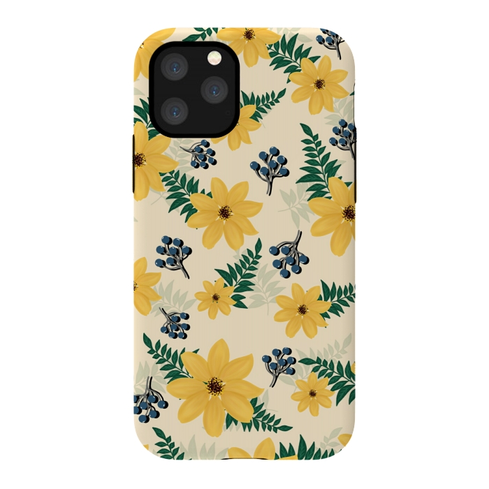 iPhone 11 Pro StrongFit Yellow flowers pattern by Jms