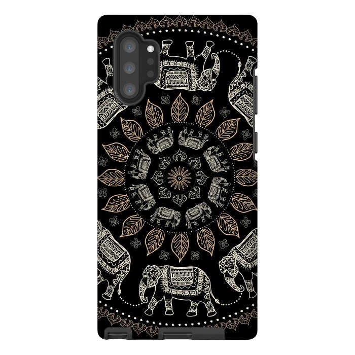 Galaxy Note 10 plus StrongFit Elephant mandalas by Laura Grant