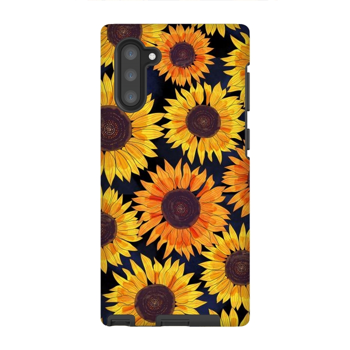 Galaxy Note 10 StrongFit Sunflowers 2 by Laura Grant