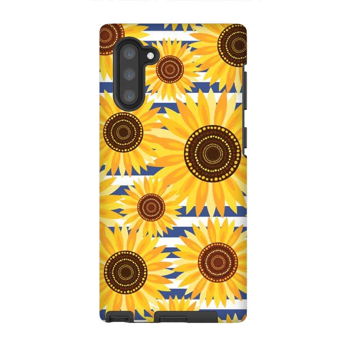 Galaxy Note 10 StrongFit Sunflowers by Laura Grant