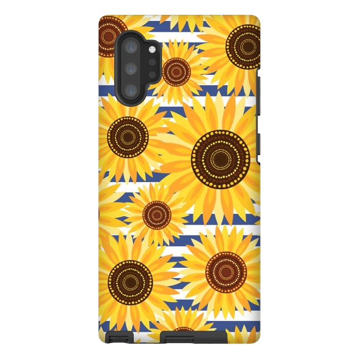 Galaxy Note 10 plus StrongFit Sunflowers by Laura Grant