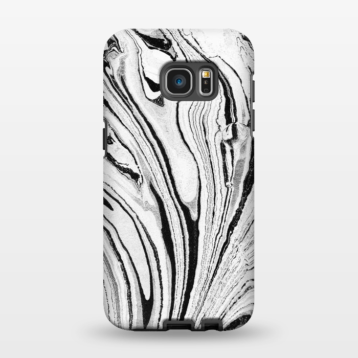 Galaxy S7 EDGE StrongFit Minimal painted marble stripes by Oana 