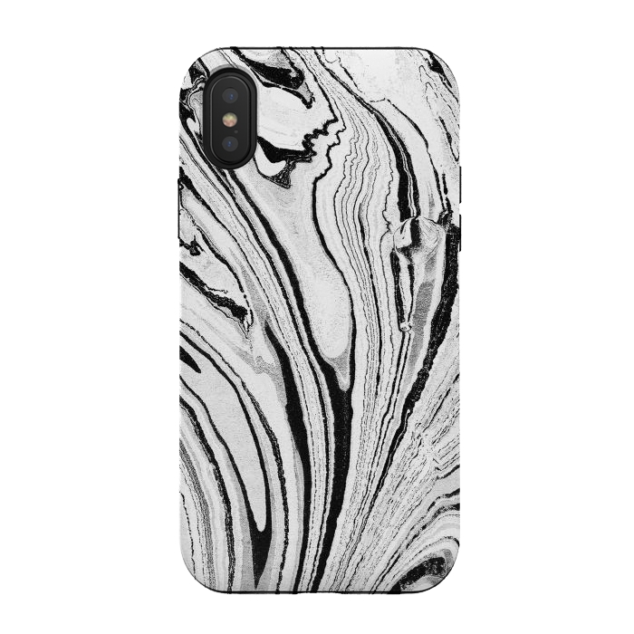 iPhone Xs / X StrongFit Minimal painted marble stripes by Oana 