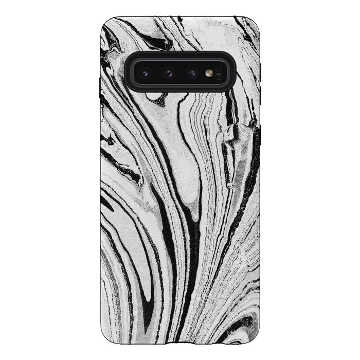Galaxy S10 StrongFit Minimal painted marble stripes by Oana 