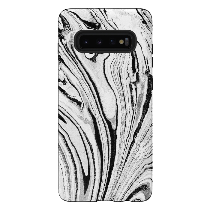 Galaxy S10 plus StrongFit Minimal painted marble stripes by Oana 