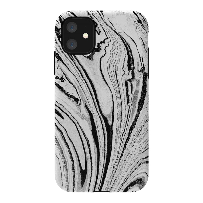 iPhone 11 StrongFit Minimal painted marble stripes by Oana 