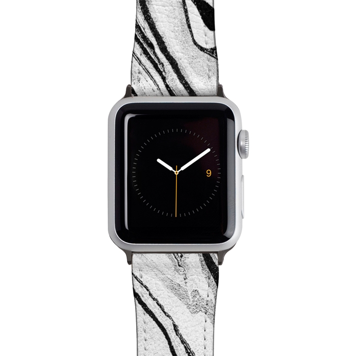 Watch 42mm / 44mm Strap PU leather Minimal elegant marble lines by Oana 