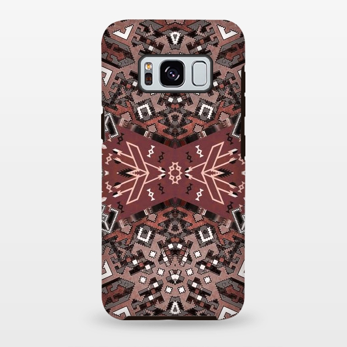 Galaxy S8 plus StrongFit Ethnic geometric pattern in autumnal brown by Oana 