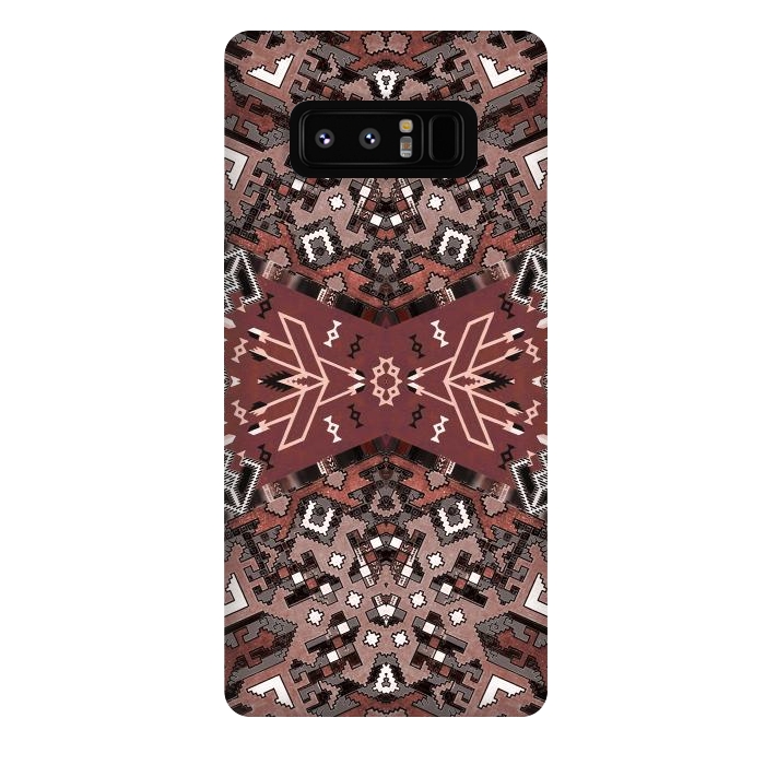 Galaxy Note 8 StrongFit Ethnic geometric pattern in autumnal brown by Oana 