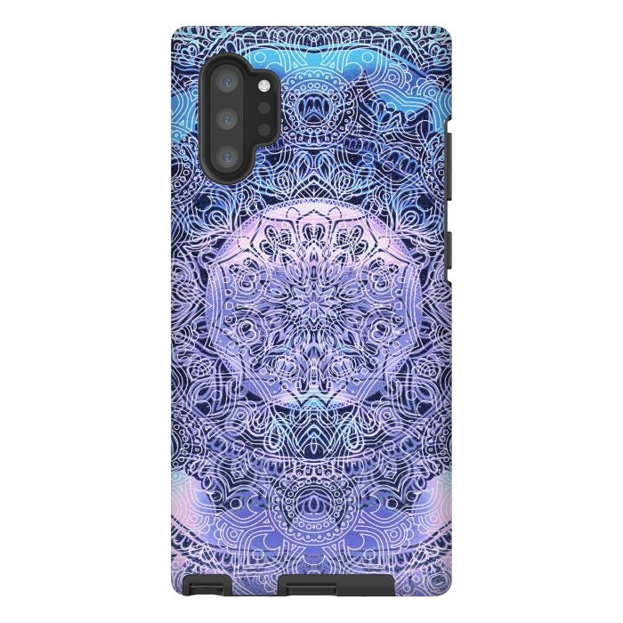 Galaxy Note 10 plus StrongFit Blue purple gradient mandala by Oana 