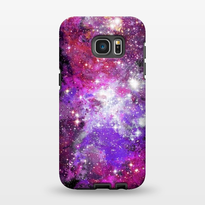 Galaxy S7 EDGE StrongFit Purple violet starry galaxy by Oana 