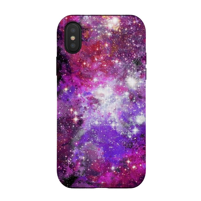 iPhone Xs / X StrongFit Purple violet starry galaxy by Oana 