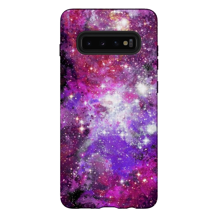 Galaxy S10 plus StrongFit Purple violet starry galaxy by Oana 