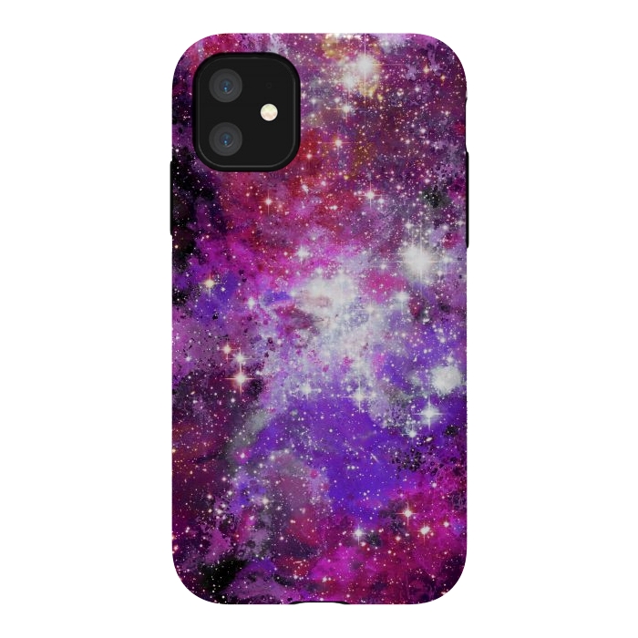 iPhone 11 StrongFit Purple violet starry galaxy by Oana 