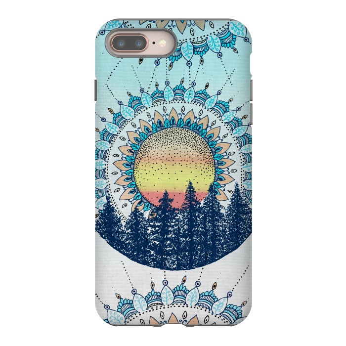 iPhone 7 plus StrongFit Sunrise Mandala Forest by Rose Halsey