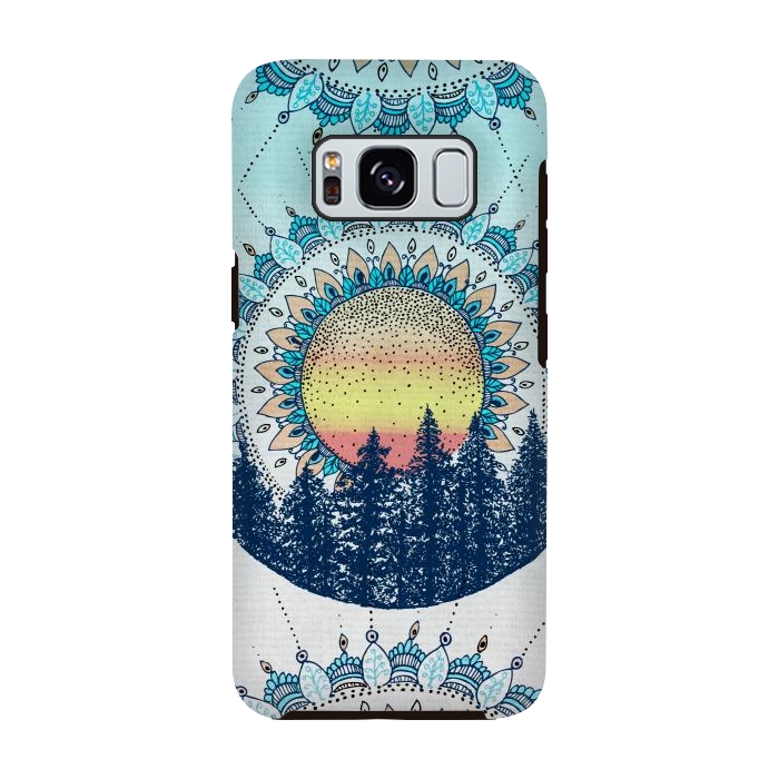 Galaxy S8 StrongFit Sunrise Mandala Forest by Rose Halsey