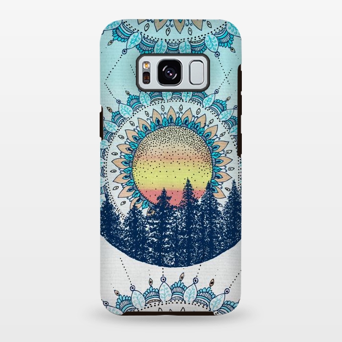 Galaxy S8 plus StrongFit Sunrise Mandala Forest by Rose Halsey