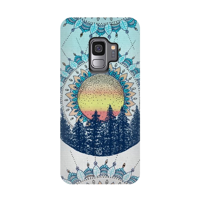 Galaxy S9 StrongFit Sunrise Mandala Forest by Rose Halsey