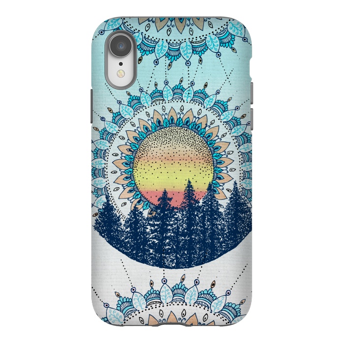 iPhone Xr StrongFit Sunrise Mandala Forest by Rose Halsey