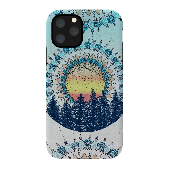 iPhone 11 Pro StrongFit Sunrise Mandala Forest by Rose Halsey