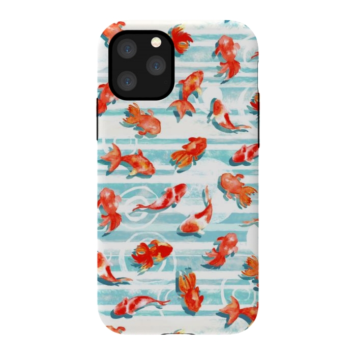 iPhone 11 Pro StrongFit Watercolor Goldfish  by Tigatiga