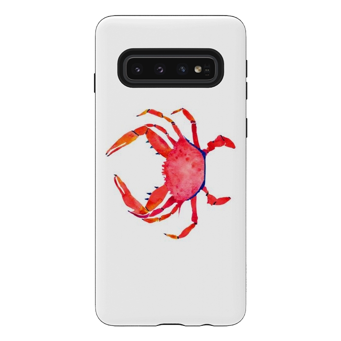 Galaxy S10 StrongFit Red Crab by Amaya Brydon