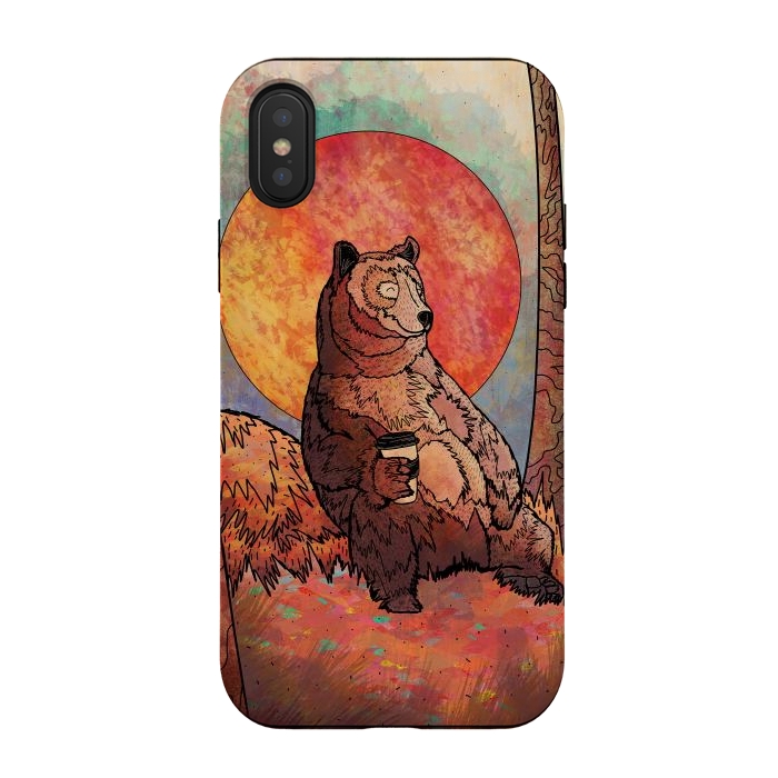 iPhone Xs / X StrongFit The relaxing bear by Steve Wade (Swade)