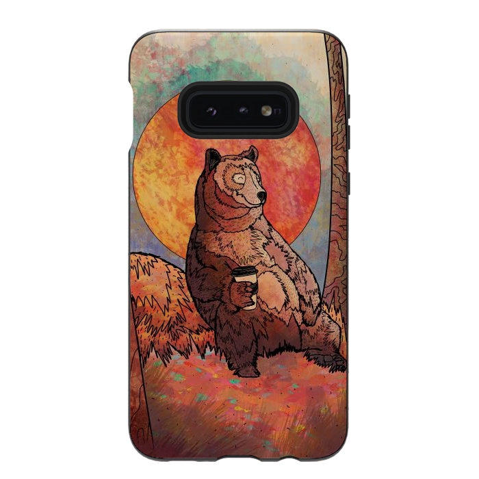Galaxy S10e StrongFit The relaxing bear by Steve Wade (Swade)