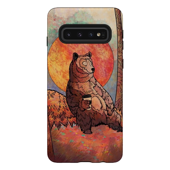 Galaxy S10 StrongFit The relaxing bear by Steve Wade (Swade)